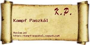 Kampf Paszkál névjegykártya